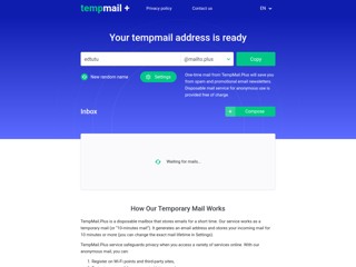 Disposable Temporary Email
https://tempmail.plus/