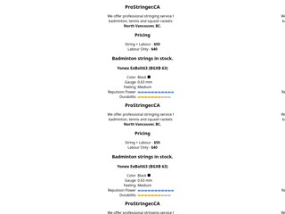 Professional Stringing Service - ProStringer.CA
https://prostringer.ca/