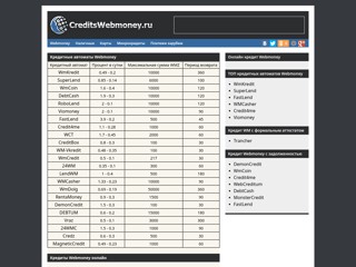 Онлайн кредиты Webmoney - Кредитные автоматы WM
http://creditswebmoney.ru/