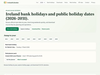 IrelandCalendar
http://irelandcalendar.com