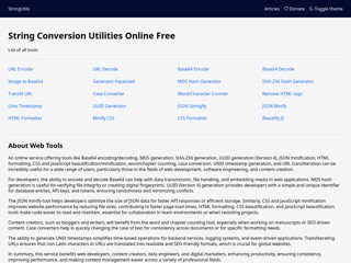 Онлайн інструменти для веб-розрозробника
https://stringutils.online