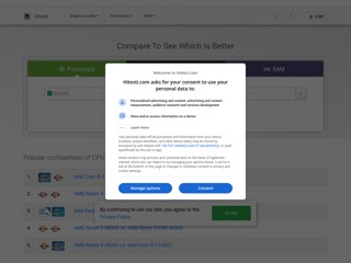 CPU comparison
https://hitesti.com/
